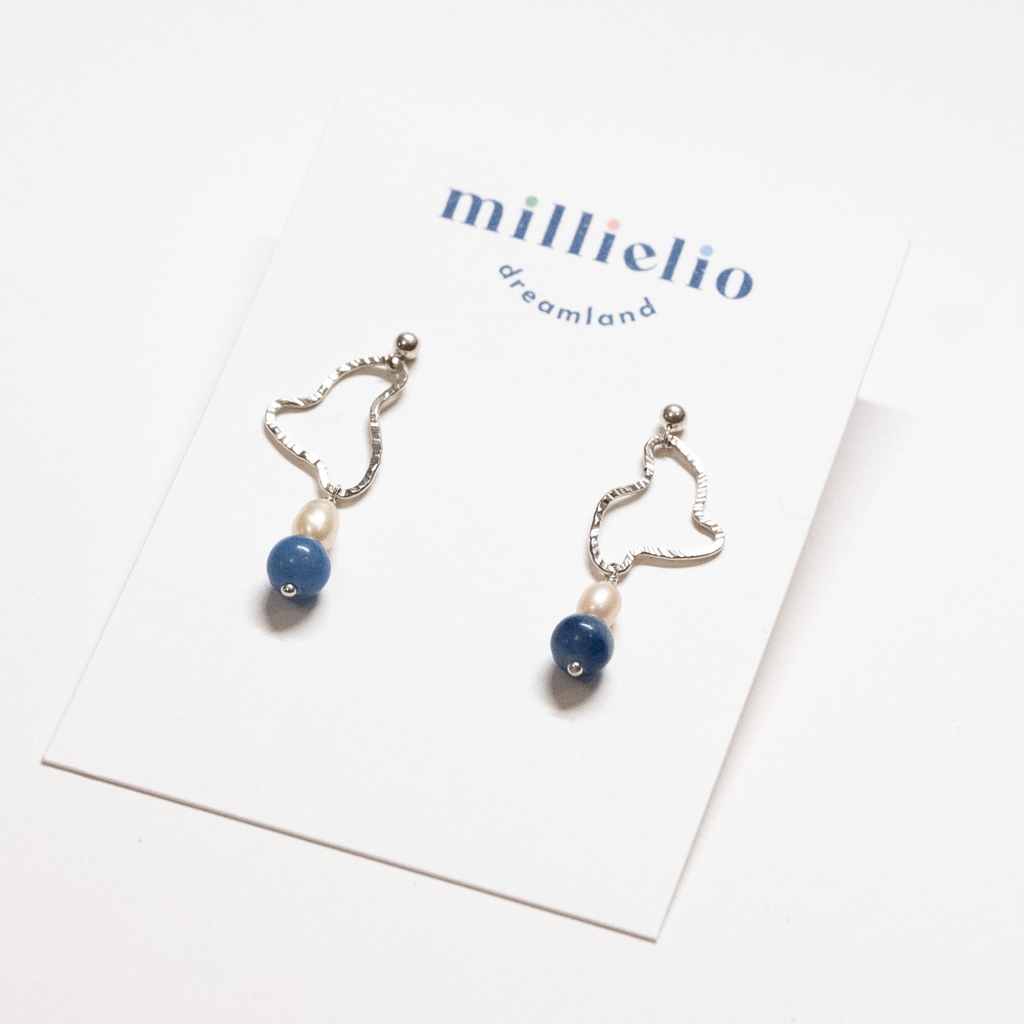Squiggly Earrings - Blue Aventurine