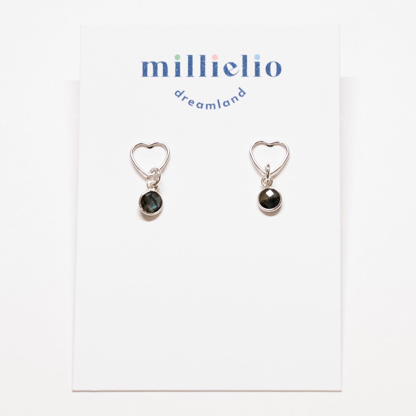 Heart Studs - Labradorite