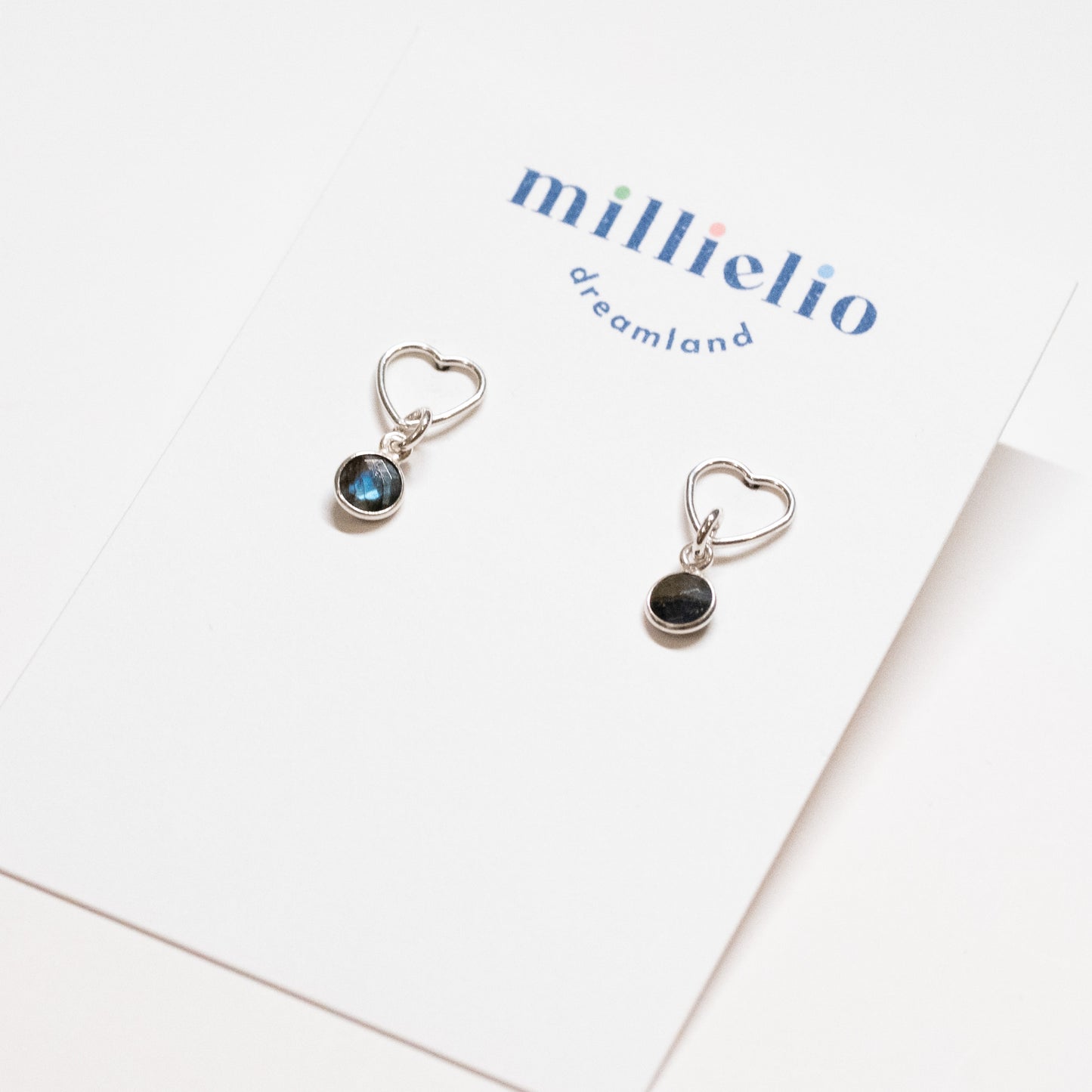 Heart Studs - Labradorite