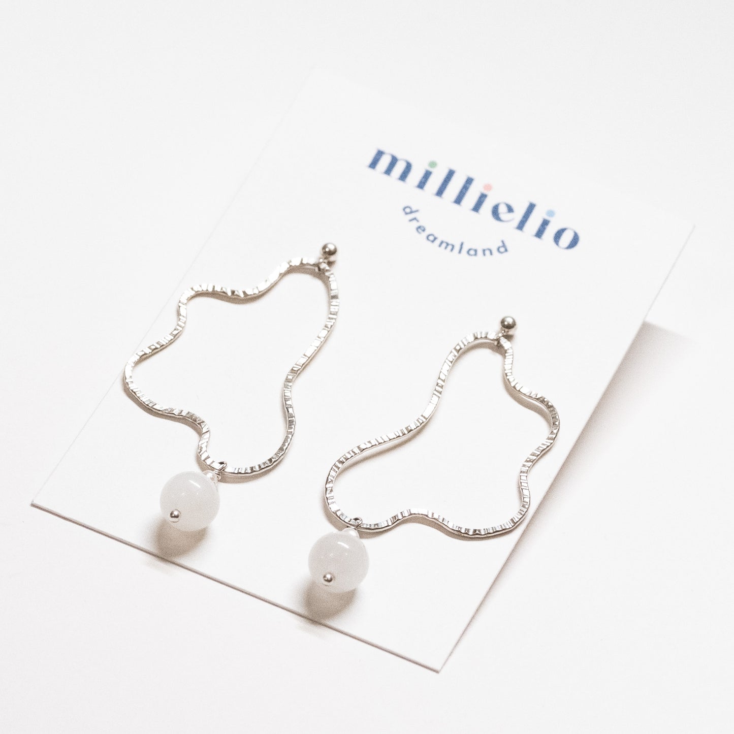 Large Squiggly Earrings - Moonstone