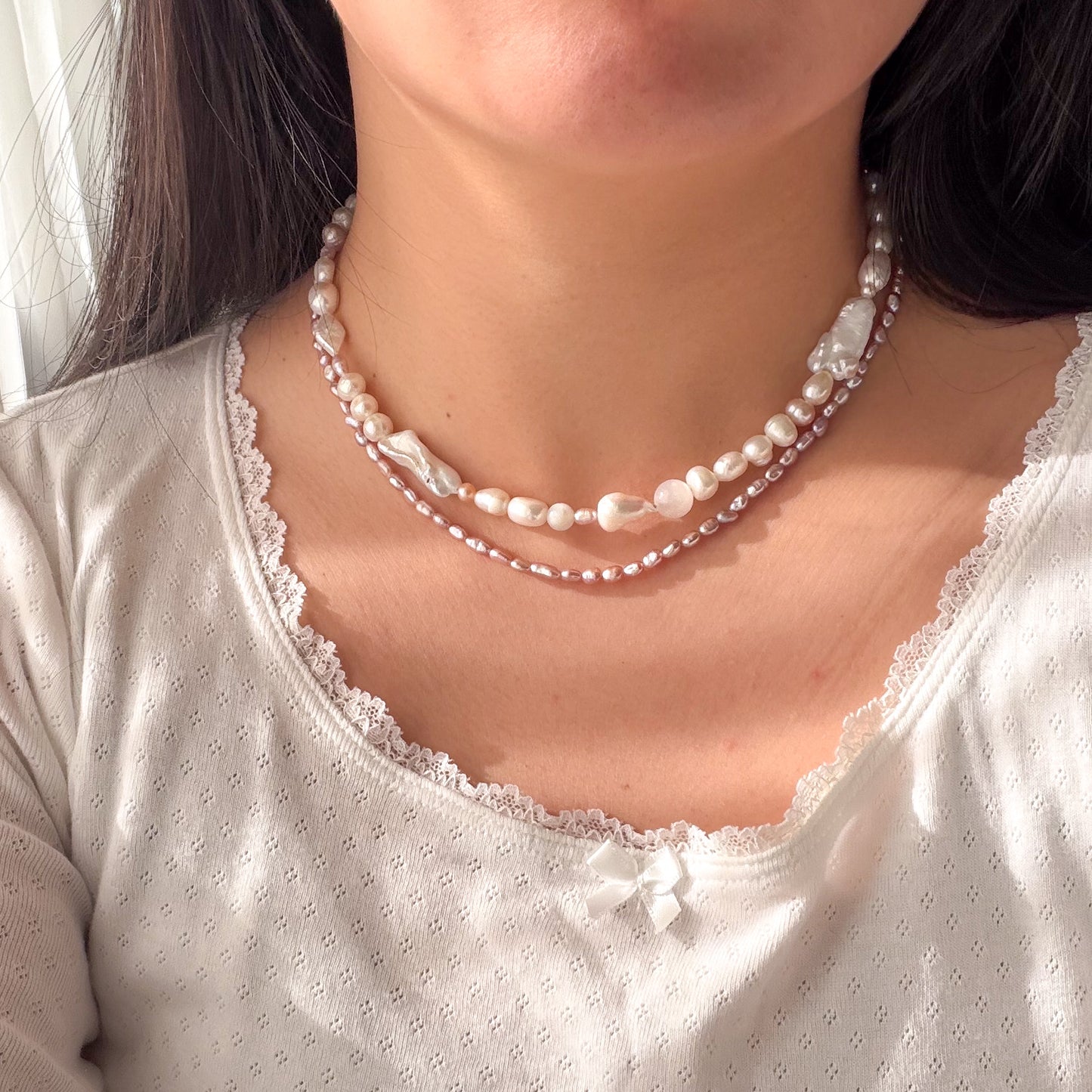 Mixed Pearl Necklace - Collar