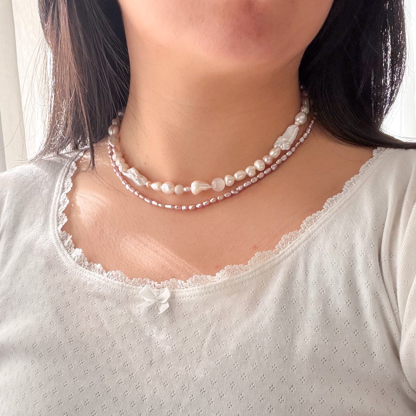 Mixed Pearl Necklace - Collar