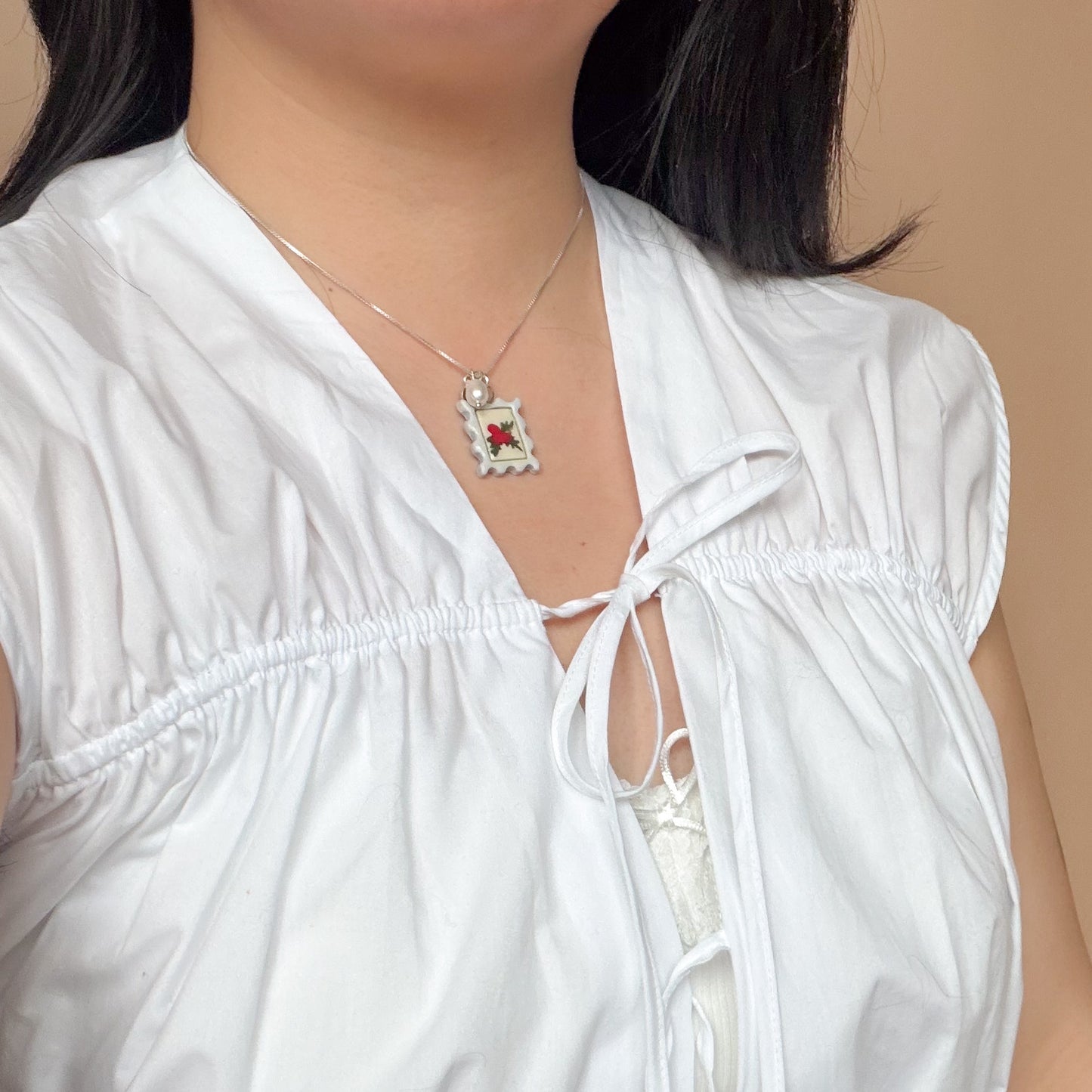 Ceramic Stamp Pendant Necklace