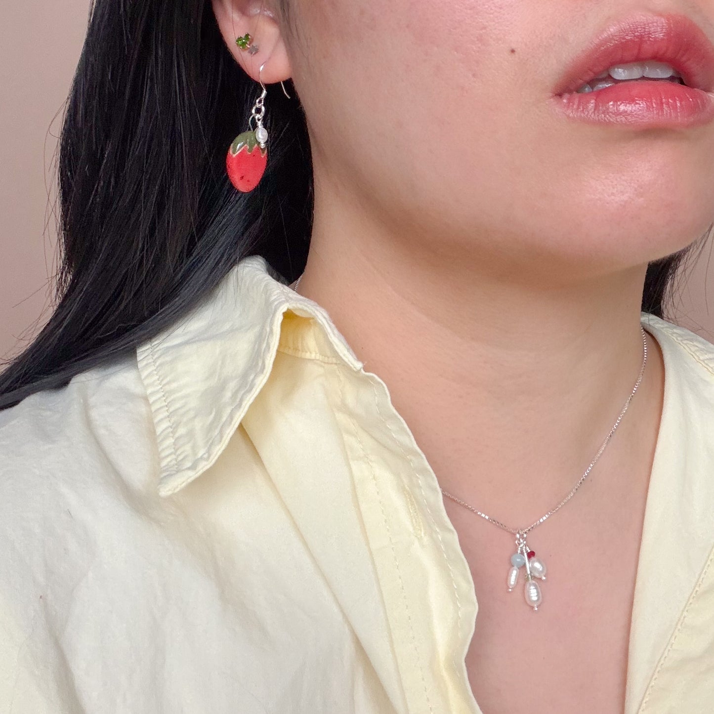 Ceramic Strawberry Earrings
