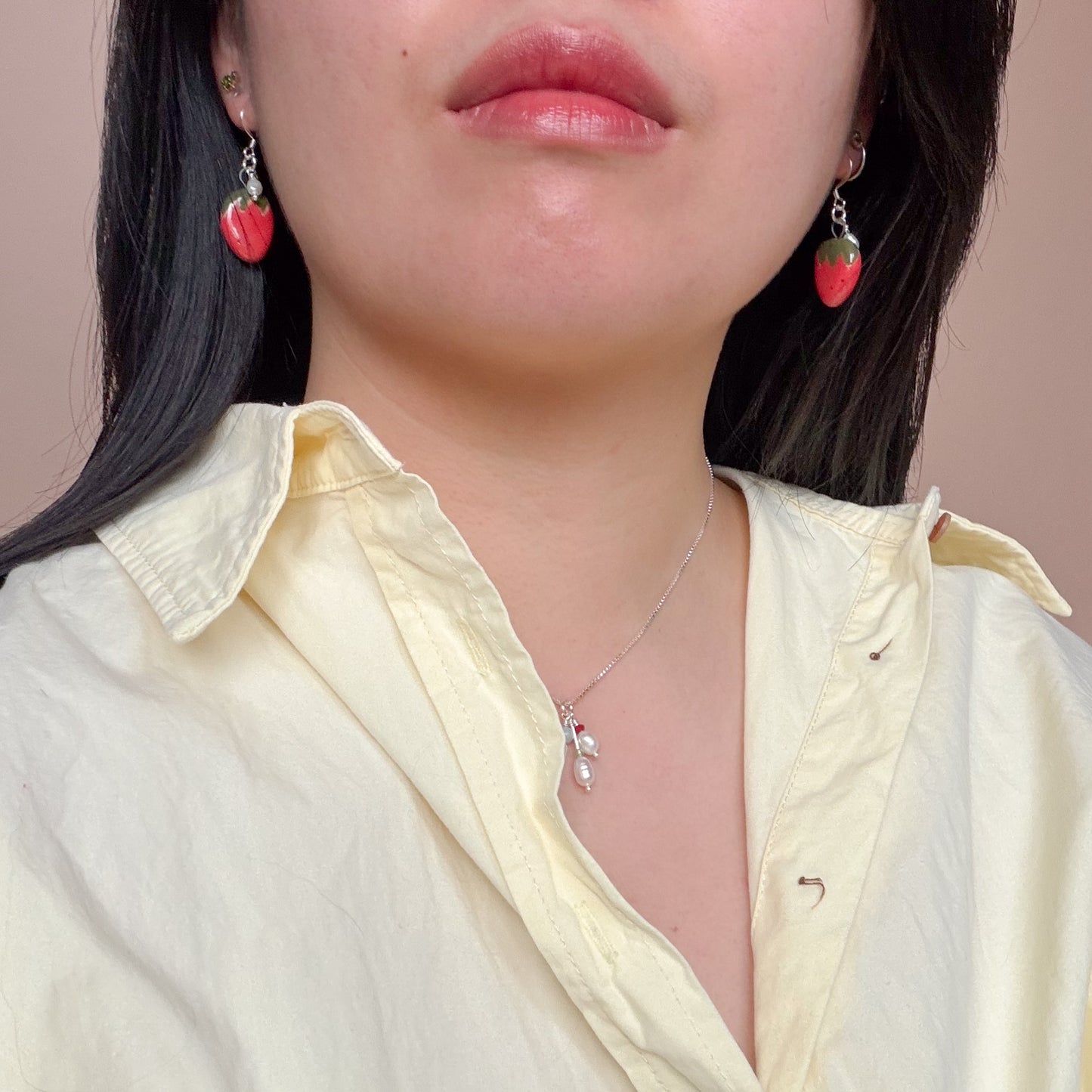 Ceramic Strawberry Earrings