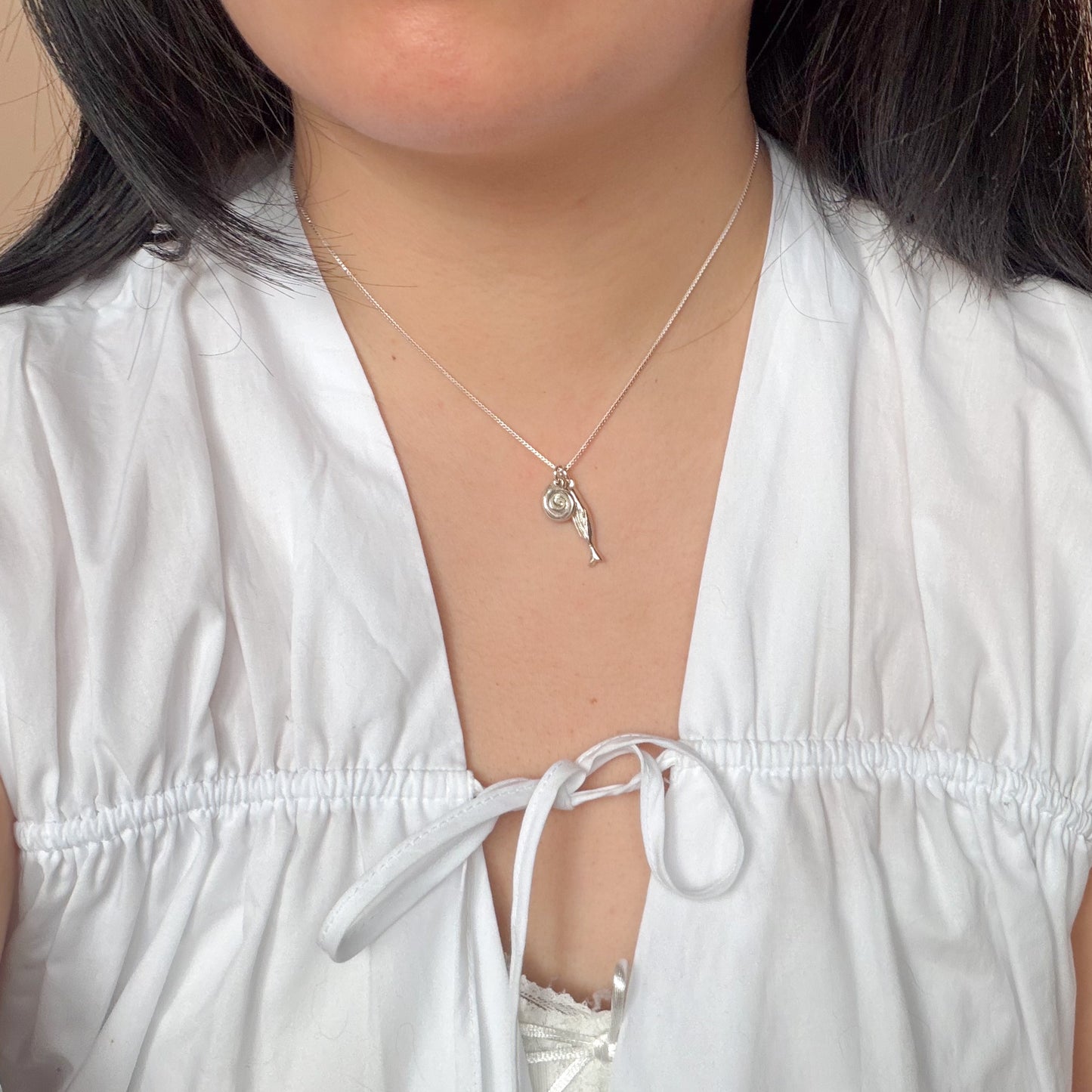 Fish + Spiral Charm Cluster Necklace