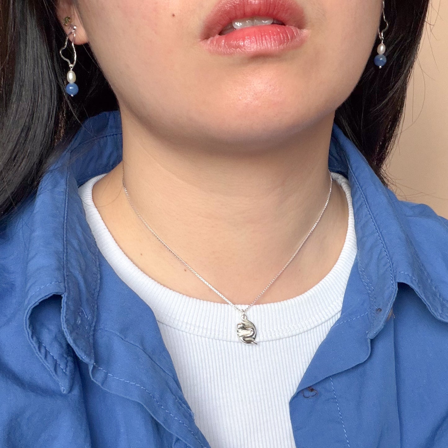 Squiggly Earrings - Blue Aventurine