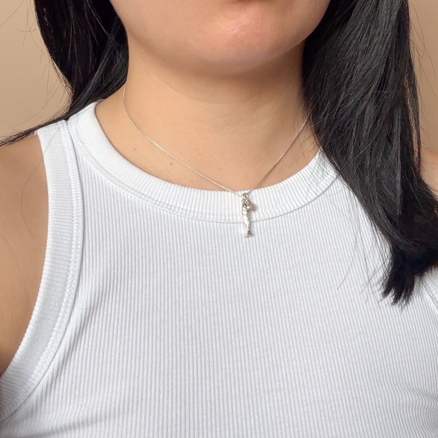 Rose Quartz + Spiral Charm Cluster Necklace