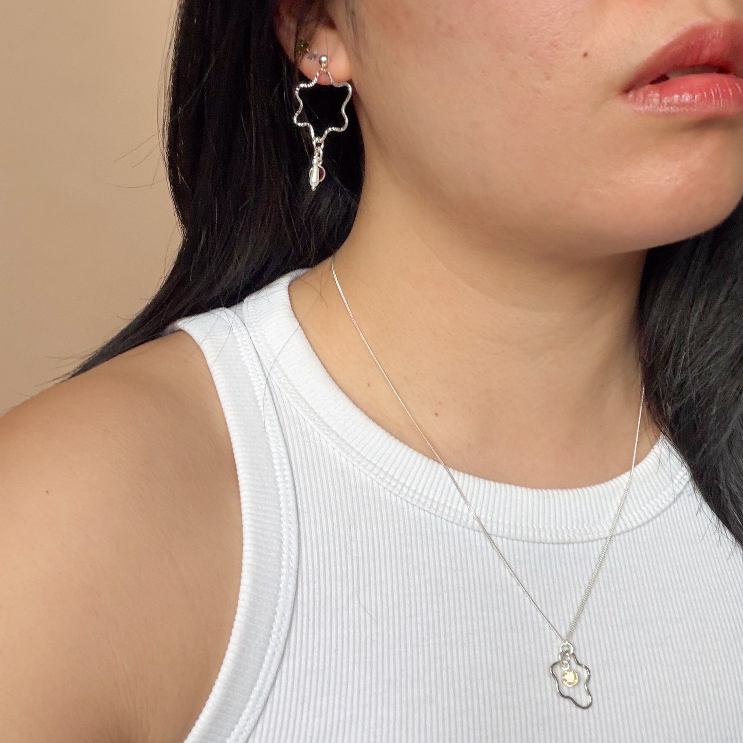 Squiggly Pendant Necklace with Citrine