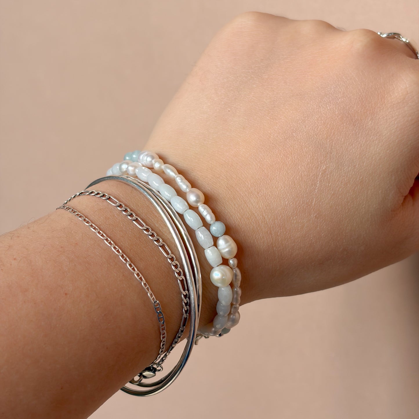 Mini Jade + Pearl Bracelet