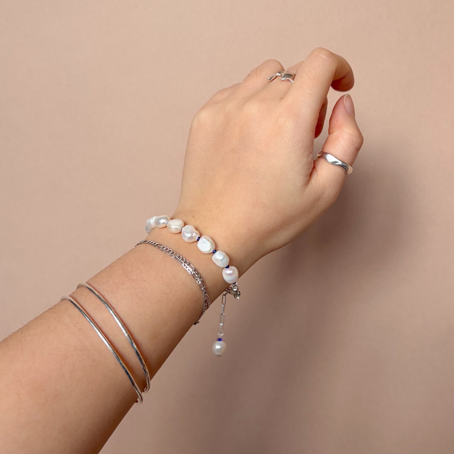 Pearl Bracelet - Blue Beads