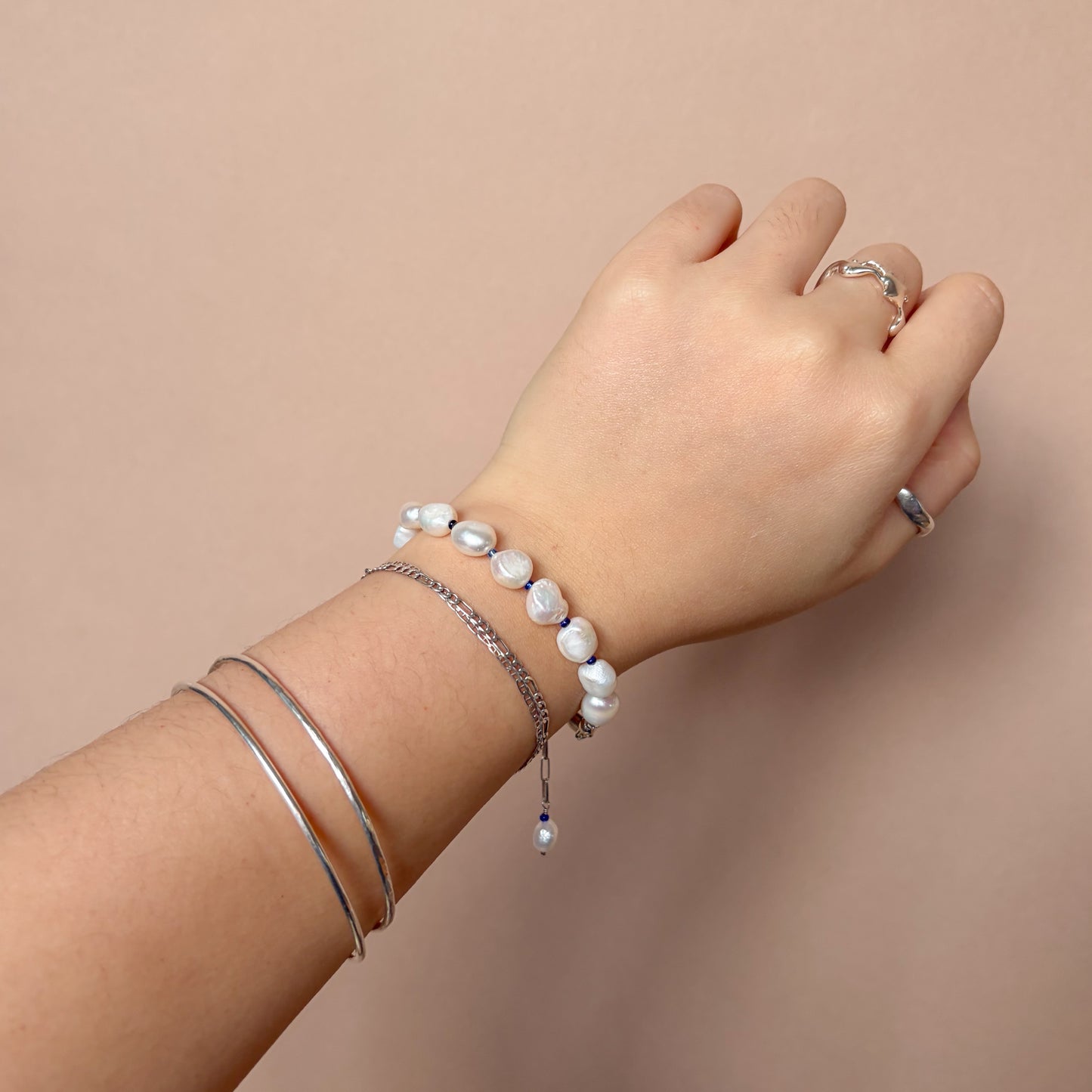 Pearl Bracelet - Blue Beads