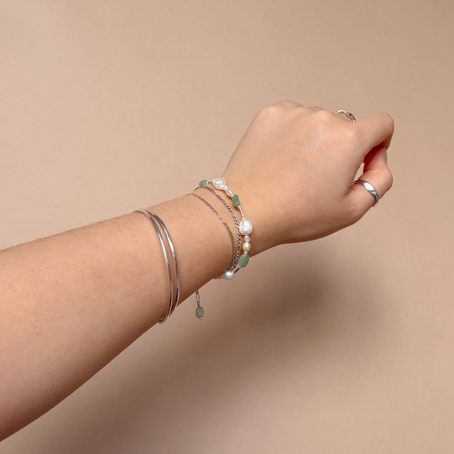 Pearl + Aventurine Bracelet