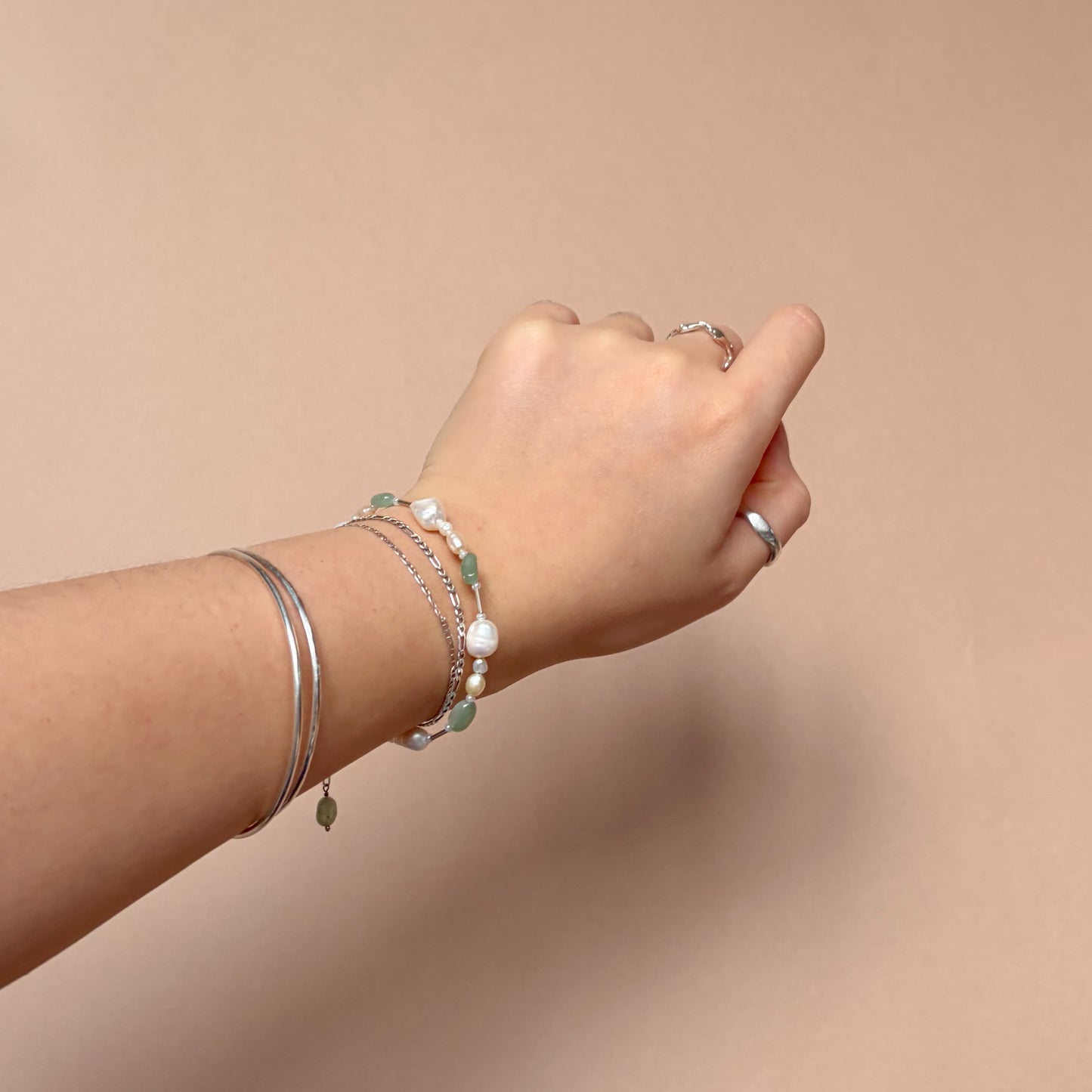 Pearl + Aventurine Bracelet