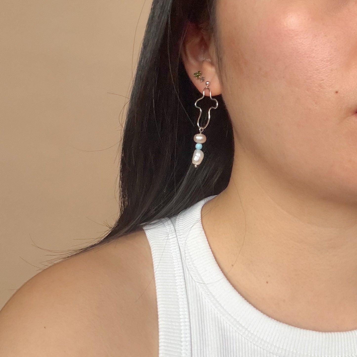 Hand-formed Colour Offset Earrings