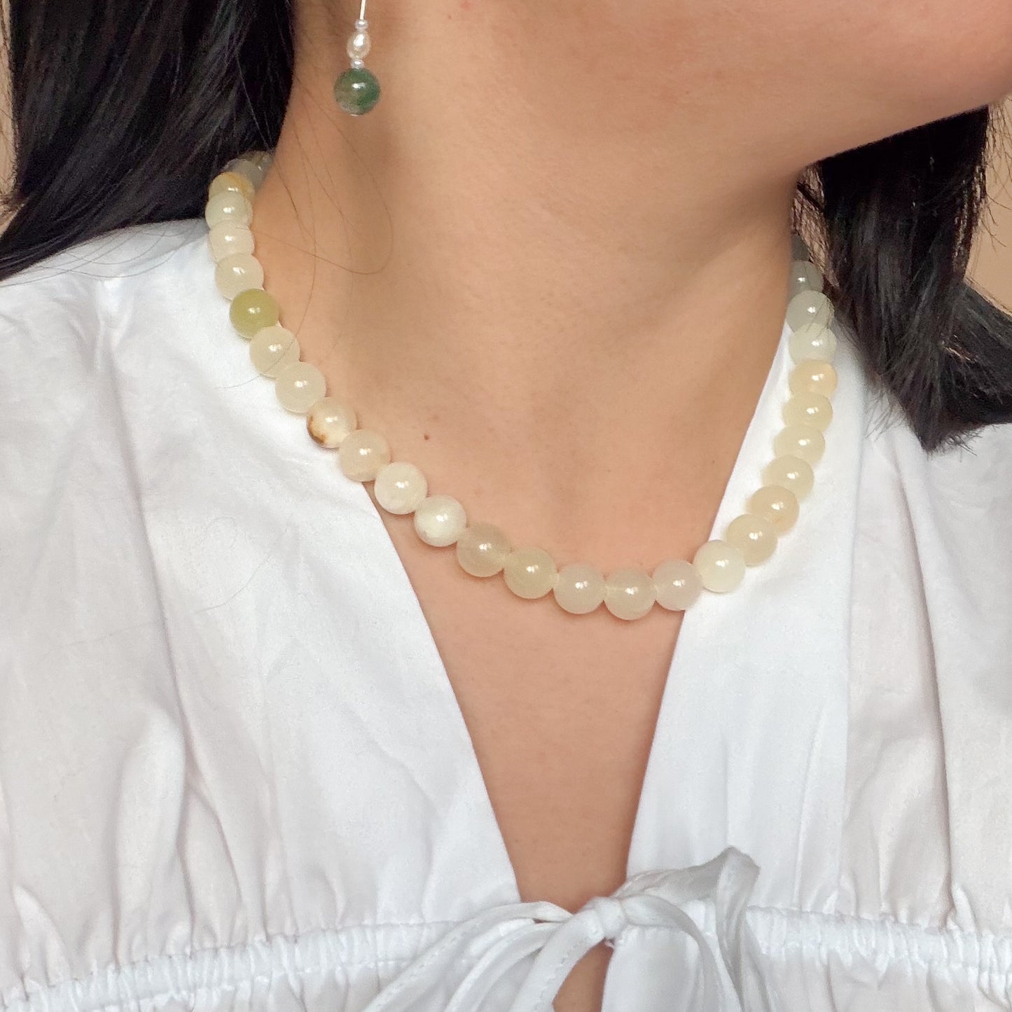 Chunky Beaded Necklace - Agate