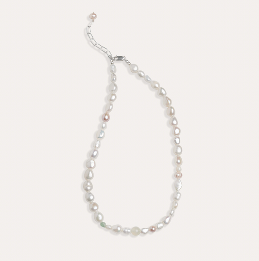 Pearl + Gem Accent Necklace