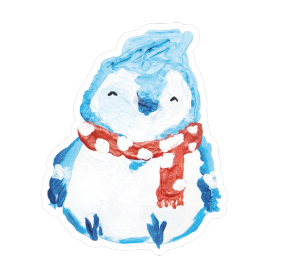 Blue Jay With Scarf Vinyl Sticker - Matte