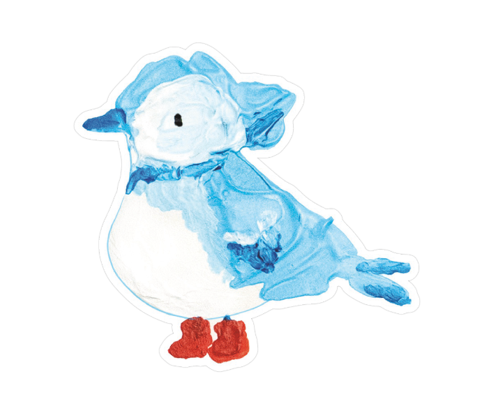 Blue Jay With Boots Vinyl Sticker - Matte