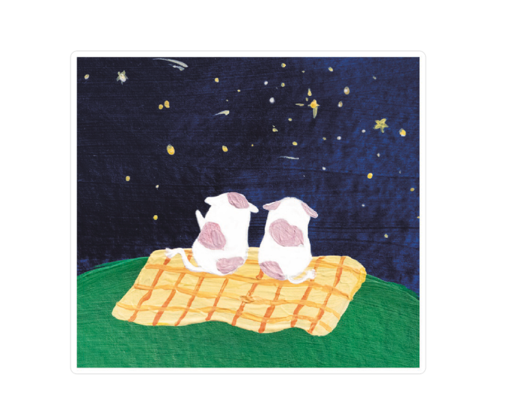 Space Cows Picnic Vinyl Sticker - Matte