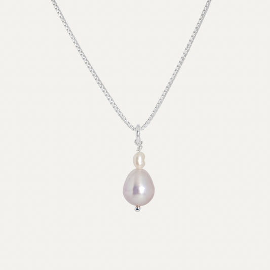 Rose + Rice Pearl Pendant Necklace